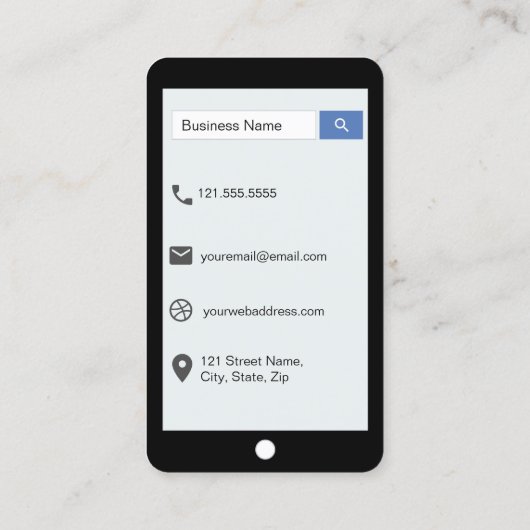 Mustard Brown Mock Leather iPhone Style Visitekaartje (Achterkant)