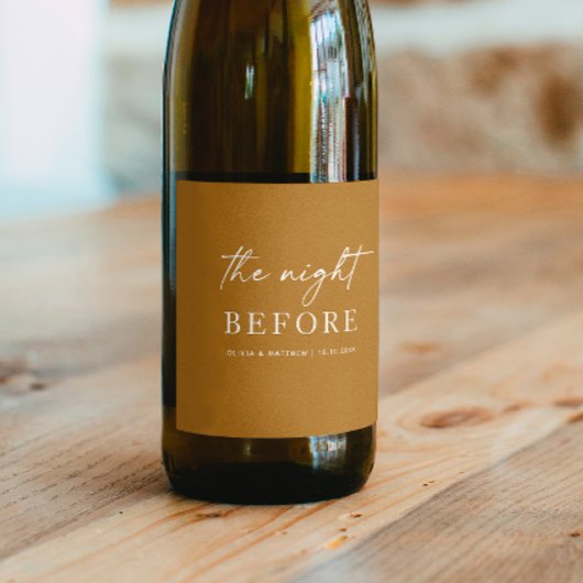 Mustard Brown repetitie diner | avond ervoor Wijn Etiket