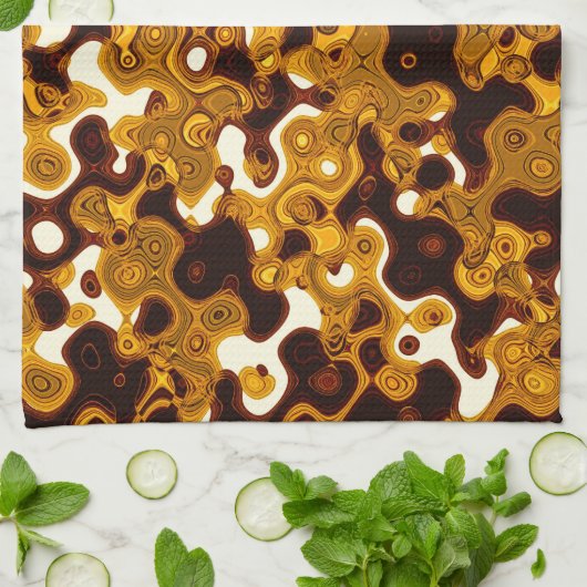 Mustard & Burgundy Kitchen Towel Theedoek (Gevouwen)