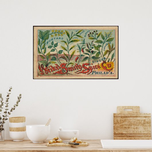 Mustard, Cloves, Cinnamon Spices Advertisement Poster (Keuken)