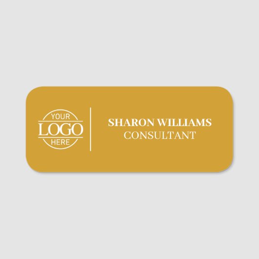 Mustard Custom Business Logo Employee Magnetic Naamplaatje (Voorkant)