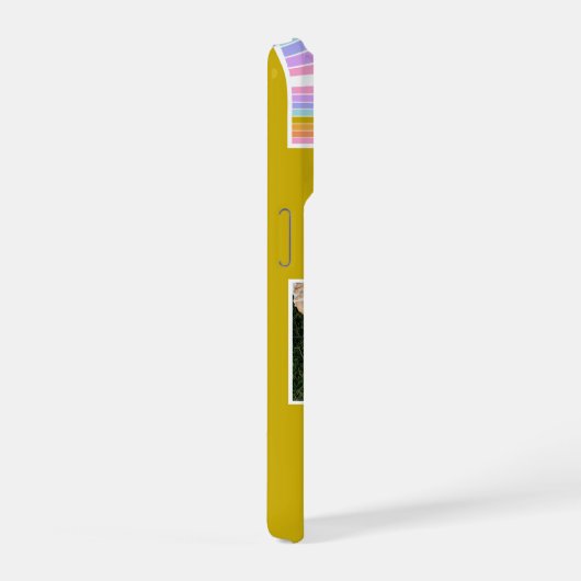 Mustard Cute Modern 3 Photo Layout Custom iPhone Hoesje (Rechterkant)