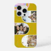 Mustard Cute Modern 3 Photo Layout Custom iPhone Hoesje (Achterkant)