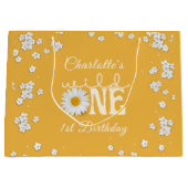 Mustard Daisy Wild One 1st Birthday Groot Cadeauzakje (Voorkant)