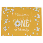 Mustard Daisy Wild One 1st Birthday Groot Cadeauzakje (Achterkant)