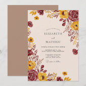 Mustard Earthy Fall Wedding Kaart (Voorkant / Achterkant)