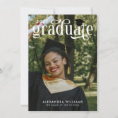 Mustard Elegant White Overlay Photo Afstuderen Kaart (Voorkant)