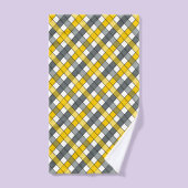 MUSTARD EN CHARCOAL PLAID BAD HANDDOEK (Handdoek)