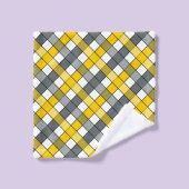 MUSTARD EN CHARCOAL PLAID BAD HANDDOEK (Wasdoekje)
