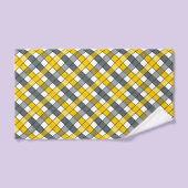 MUSTARD EN CHARCOAL PLAID BAD HANDDOEK (Handdoek)