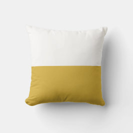Mustard en White Minimalist Half Color Block Kussen