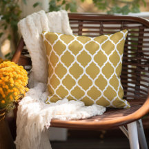 Mustard en White Moroccan Pattern