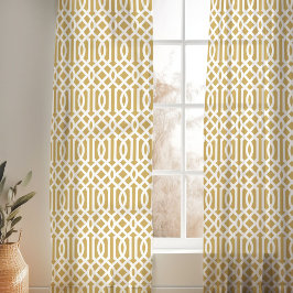 Mustard en White Trellis Pattern