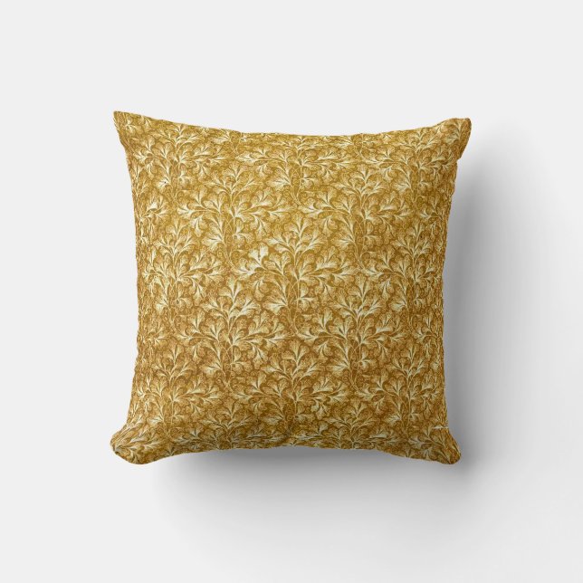  Mustard Floral Print Pillow Kussen (Voorkant)