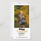 Mustard Gingham Holiday Foto Kaart (Voorkant)