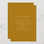 Mustard Gold Classic Serif Minimalist Wedding Kaart (Voorkant / Achterkant)