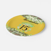 Mustard Gold Elegant Quinceanera Viering Papieren Bordje (Gekanteld)