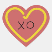 Mustard Heart envelope seal Hart Sticker (Voorkant)