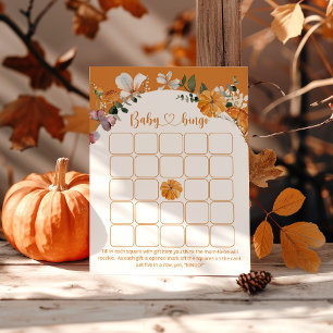 Mustard herfst Little pumpkin floral baby bingo