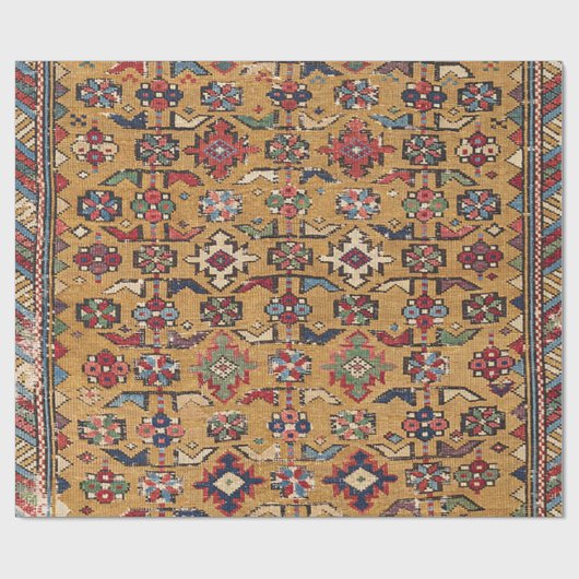 Mustard Khyrdagyd 19e eeuw kleurrijk Donkerrood Cadeaupapier (Vlak)