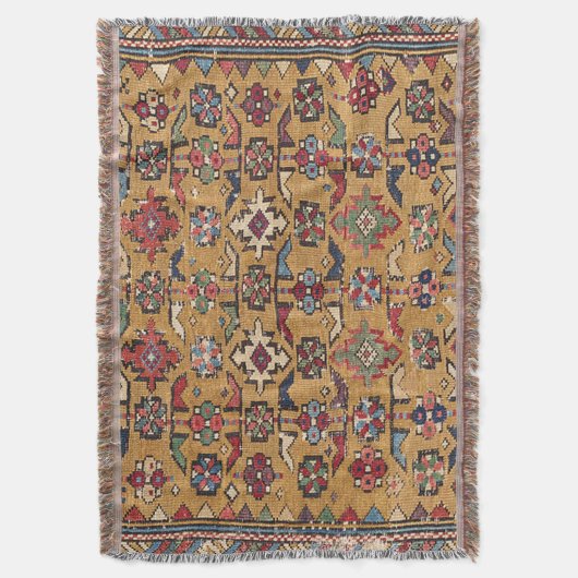 Mustard Khyrdagyd 19e eeuw kleurrijk Donkerrood Deken (Voorkant Verticaal)