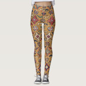 Mustard Khyrdagyd 19e eeuw kleurrijk Donkerrood Leggings (Voorkant)