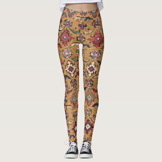 Mustard Khyrdagyd 19e eeuw kleurrijk Donkerrood Leggings (Voorkant)