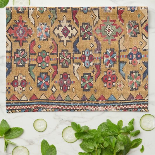 Mustard Khyrdagyd 19e eeuw kleurrijk Donkerrood Theedoek (Gevouwen)