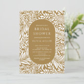 Mustard Leaf Floral Bridal Shower Kaart (Staand voorkant)