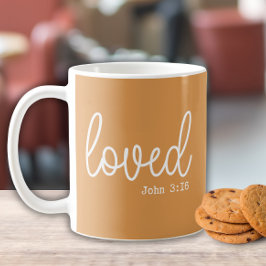 Mustard Love Faith Quote minimalistisch Koffiemok