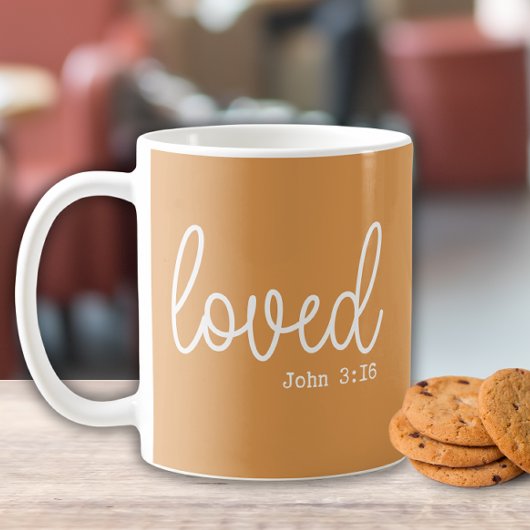 Mustard Love Faith Quote minimalistisch Koffiemok