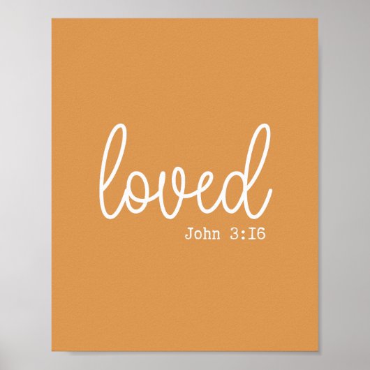 Mustard Love Faith Quote minimalistisch Poster (Voorkant)