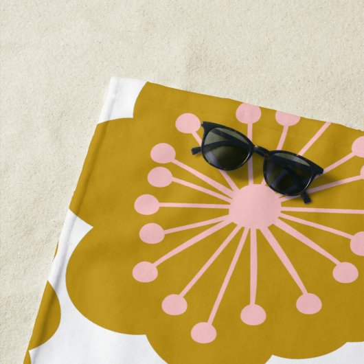 Mustard Mustard van het moderne flessenpatroon Strandlaken (In situ)