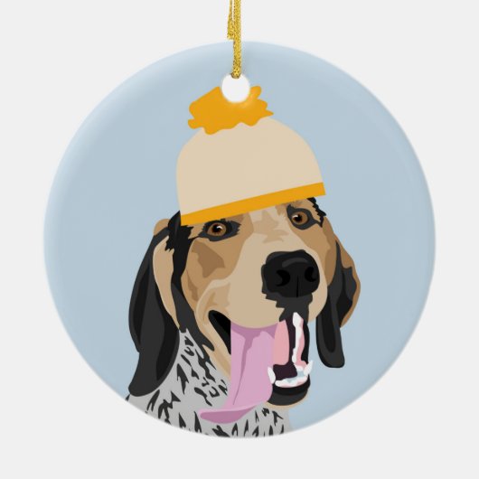 Mustard Pet Coonhound Ornament (Achterkant)