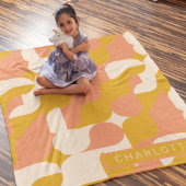 Mustard Pink Cream Pattern, gepersonaliseerd Fleece Deken