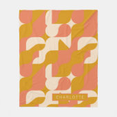 Mustard Pink Cream Pattern, gepersonaliseerd Fleece Deken (Voorkant)
