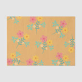 Mustard Retro Daisy Bouquet Pattern Tissuepapier (Voorkant)