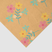 Mustard Retro Daisy Bouquet Pattern Tissuepapier (Detail)