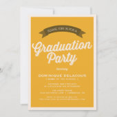 MUSTARD RETRO SCRIPT | INSCHRIJVING VAN DE GRADUAT KAART (Voorkant)