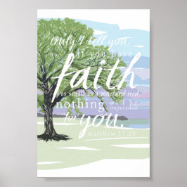 Mustard Seed Faith Matthew 17:20 Bijbelversie Poster