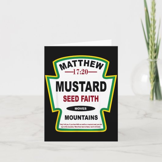 Mustard Seed Faith Matthew 17_20 Christian Condime Kaart (Voorkant)