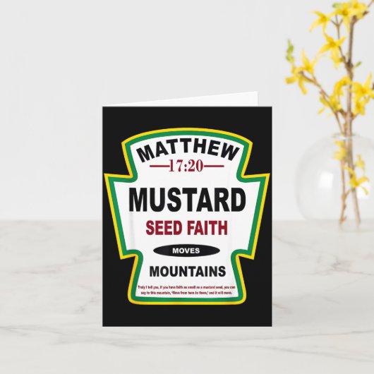 Mustard Seed Faith Matthew 17_20 Christian Condime Kaart (Gele Bloem)