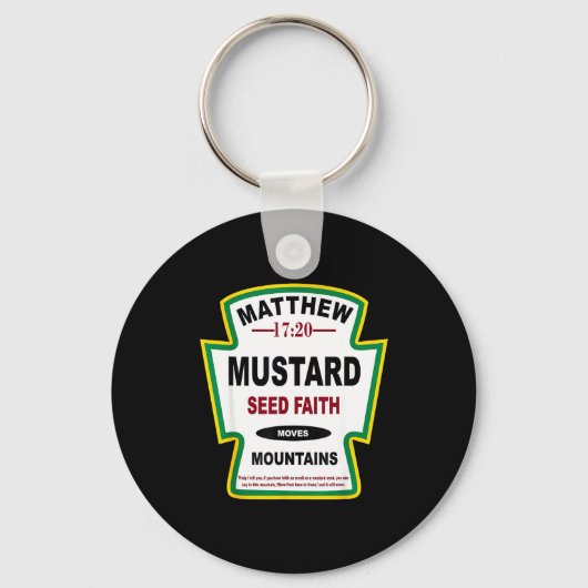Mustard Seed Faith Matthew 17_20 Christian Condime Sleutelhanger (Voorkant)