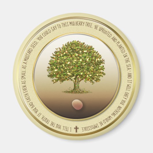 Mustard Seed gift Baptism Faith Kitchen Accessorie Magneet (Voorkant)