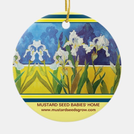 MUSTARD SEEDS GROW - ORNATIE PER PERRY RITCHIE KERAMISCH ORNAMENT (Voorkant)