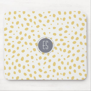 Mustard Speckle Pattern Monogram Muismat