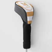 Mustard strepen Golf | monogram met gepersonalisee Golfheadcover (Schuin)