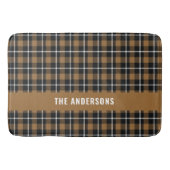 Mustard tartan modern rustisch gepersonaliseerd de badmat (Voorkant)