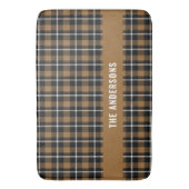 Mustard tartan modern rustisch gepersonaliseerd de badmat (Voorkant Verticaal)