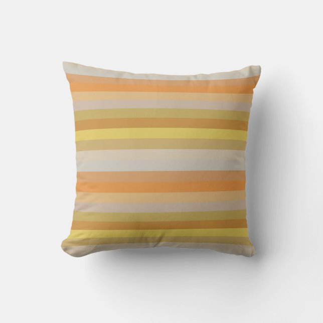Mustard & Terracotta  Earth Tone Horizontal Stripe Kussen (Voorkant)